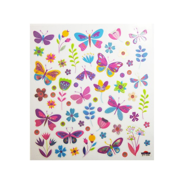 Autocollants - Papillons colorés violets - Dorures - Photo n°3