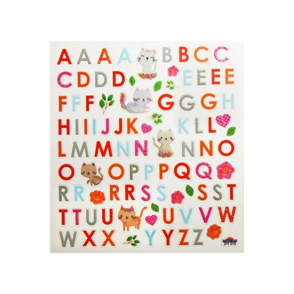 86 Autocollants - Alphabet - Chats - Photo n°3