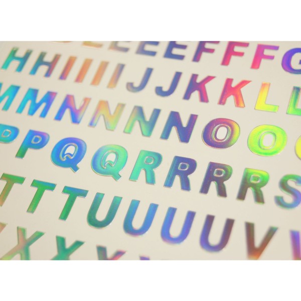 102 Autcollants - Alphabet & Chiffres - Multicolore - Holographique - Photo n°2