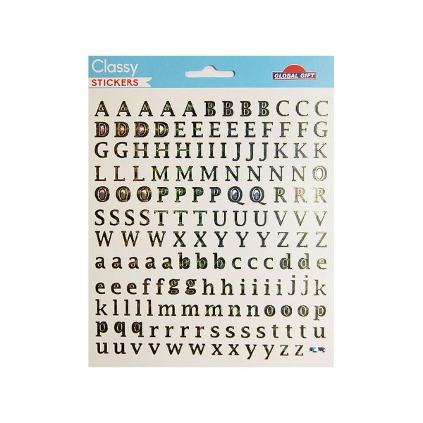 156 Autocollants - Alphabet - majuscules et minuscules - Brillant - Photo n°1