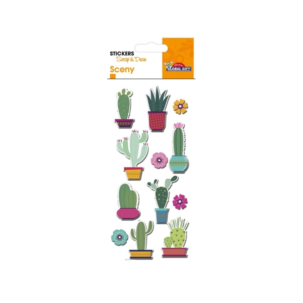 Autocollants en relief à dorures - Cactus - Photo n°1