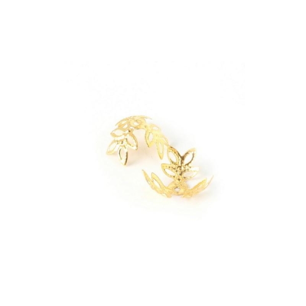 30 Accessoire Perles Coupelles, 3 pétales doré 14 mm sans nickel - Photo n°1