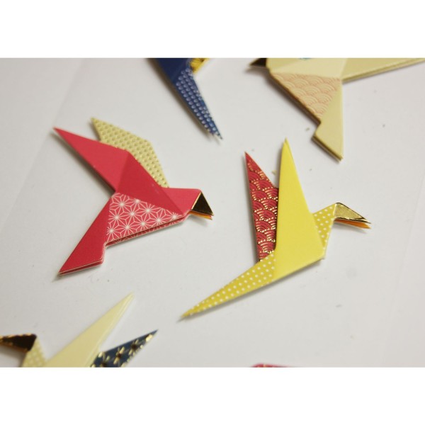 Autocollants en relief à paillettes - Origami oiseaux - Photo n°2
