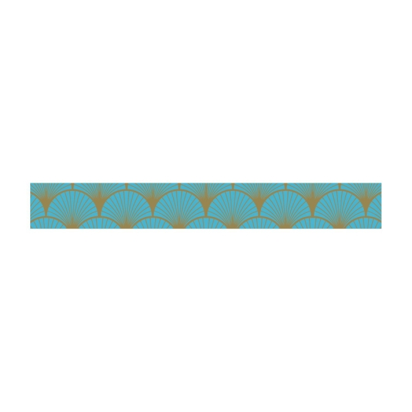 Masking tape - Éventail bleu sur fond doré - Repositionnable - 15 mm x 10 m - Photo n°1