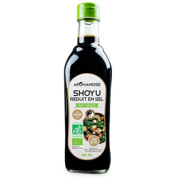 Sauce Soja Bio Shoyu grand cru 25% moins salé - 0,48 l - Photo n°1