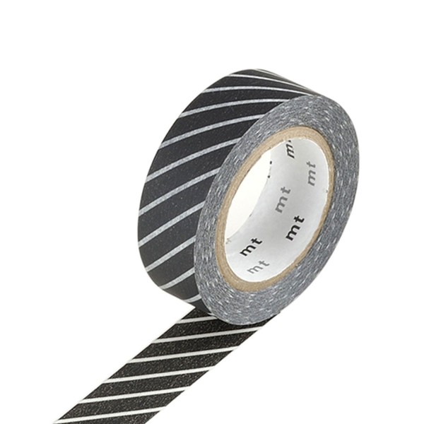 Masking tape rayé noir - 1,5 cm x 7 m - Photo n°1