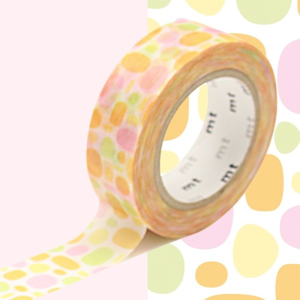 Masking tape pavés rond orange - 1,5 cm x 7 m - Photo n°1