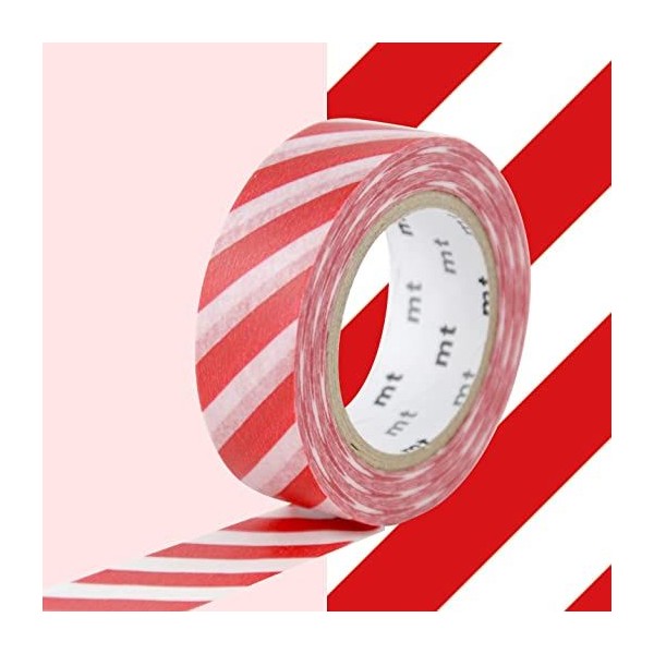 Masking tape à rayures - Rouge - 1,5 cm x 7 m - Photo n°1