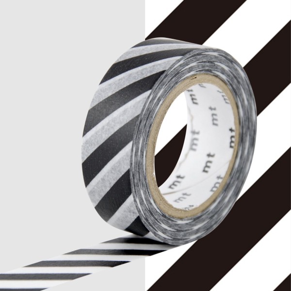 Masking tape à rayures - Noir - 1,5 cm x 7 m - Photo n°1