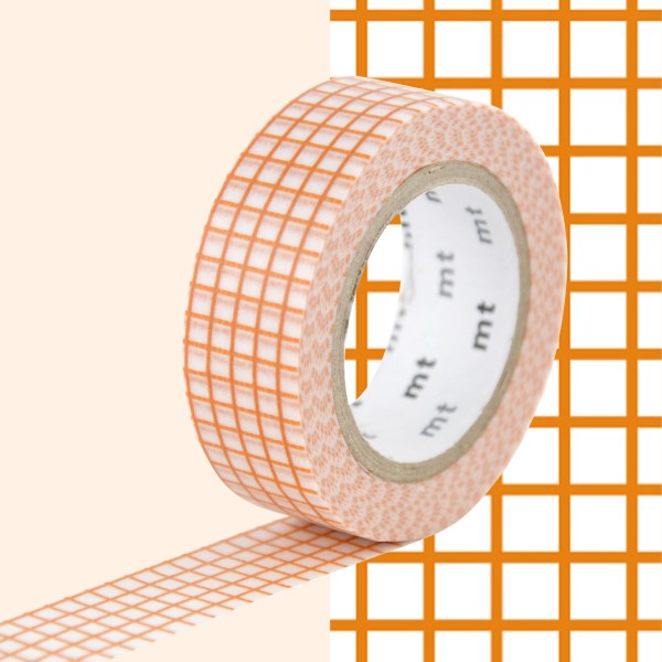 Masking tape quadrillé - Orange - 1,5 cm x 7 m - Photo n°1
