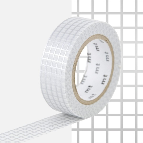 Masking tape quadrillé - Argenté - 1,5 cm x 7 m - Photo n°1