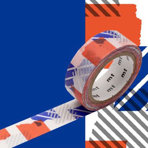 Masking tape orange et bleu - 1,5 cm x 7 m - Photo n°1