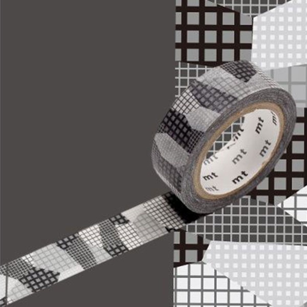 Masking tape collage quadrillé - Noir - 1,5 cm x 7 m - Photo n°1
