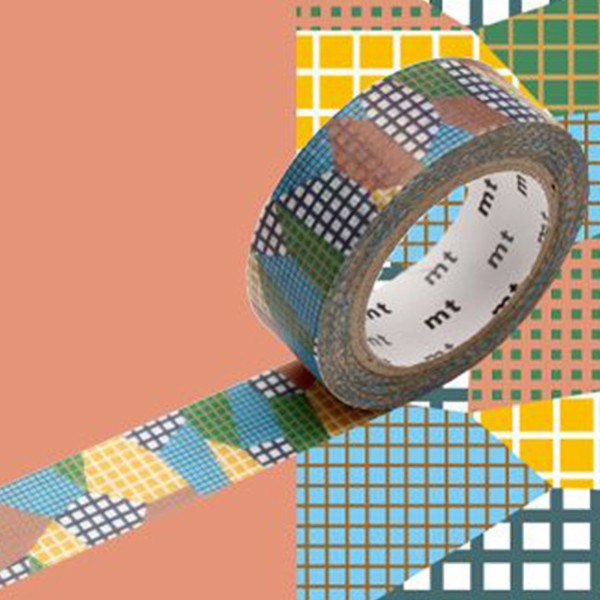 Masking tape collage quadrillé - Multicolore - 1,5 cm x 7 m - Photo n°1