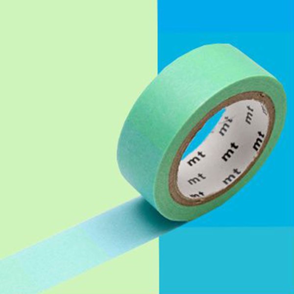 Masking tape dégradé fluo vert et bleu - 1,5 cm x 7 m - Photo n°1