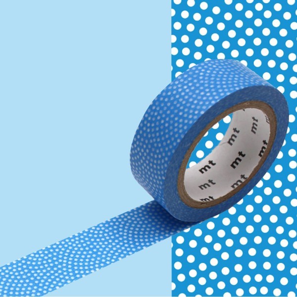 Masking tape à pois Samekomon - Bleu - 1,5 cm x 7 m - Photo n°1
