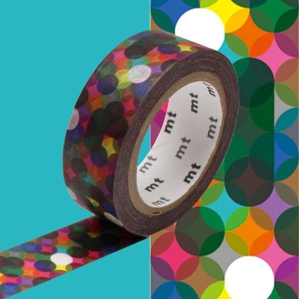 Masking tape à pois multicolores - 1,5 cm x 7 m - Photo n°1