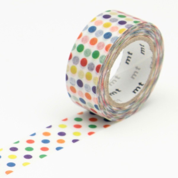 Masking tape KIDS - Pois multicolores - 1,5 cm x 7 m - Photo n°1