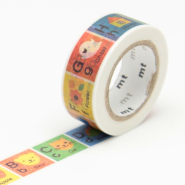 Masking tape KIDS - Alphabet A - M multicolore - 1,5 cm x 7 m - Photo n°1
