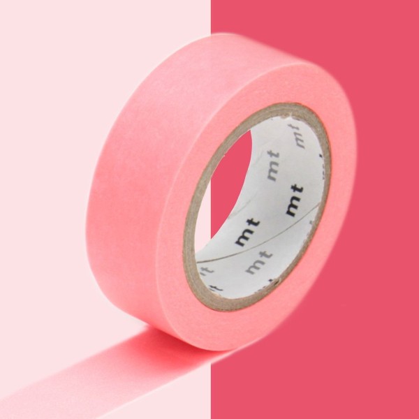 Masking tape unicolore - Rouge fluo - 1,5 cm x 7 m - Photo n°1