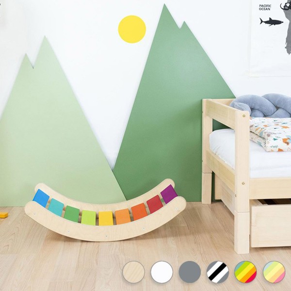 Planche d'équilibre Montessori ROKIT - bois massif - blanc - Photo n°2