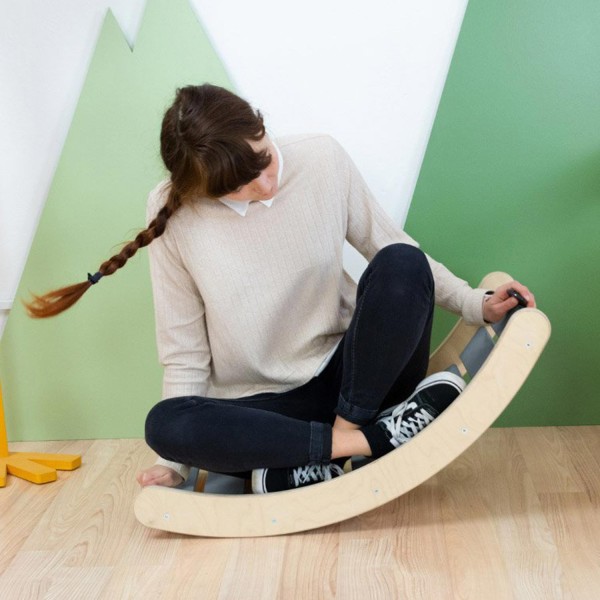 Planche d'équilibre Montessori ROKIT - bois massif - blanc - Photo n°3