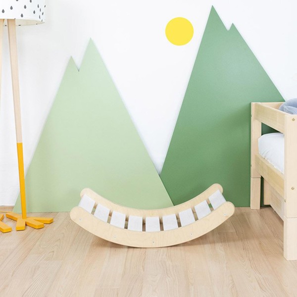 Planche d'équilibre Montessori ROKIT - bois massif - blanc - Photo n°1