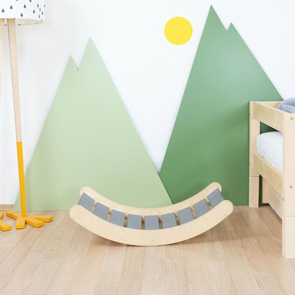 Planche d'équilibre Montessori ROKIT - bois massif - gris - Photo n°1