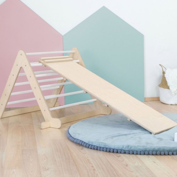 Jeu d'équilibre et motricité Montessori PIKY - couleur bois naturel et blanc - Photo n°1