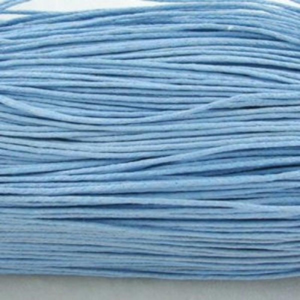 Fil de coton ciré 1 mm x 10 m Bleu clair - Photo n°1