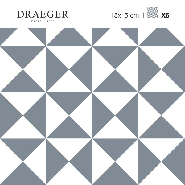 Stickers carrelage 15 x 15 cm - Triangles gris et blanc - Photo n°2