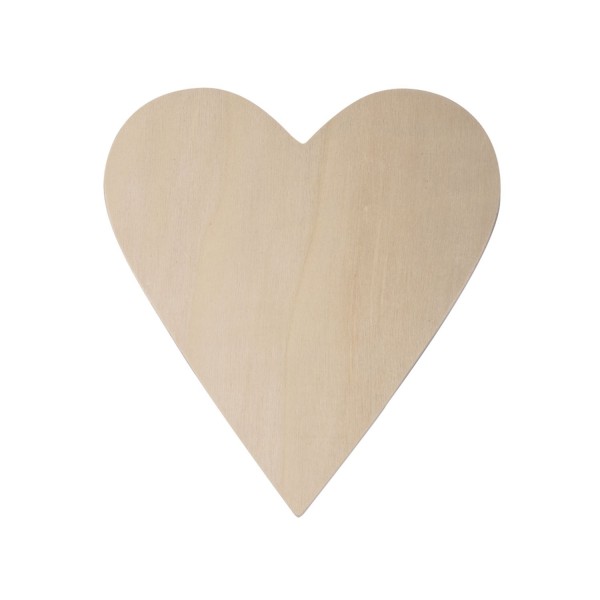 Cœur en bois simple à décorer - 20 x 18,5 x 2,7 cm - Photo n°1