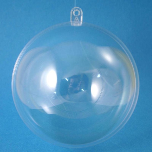 Boule plastique transparente 8 cm - Photo n°1