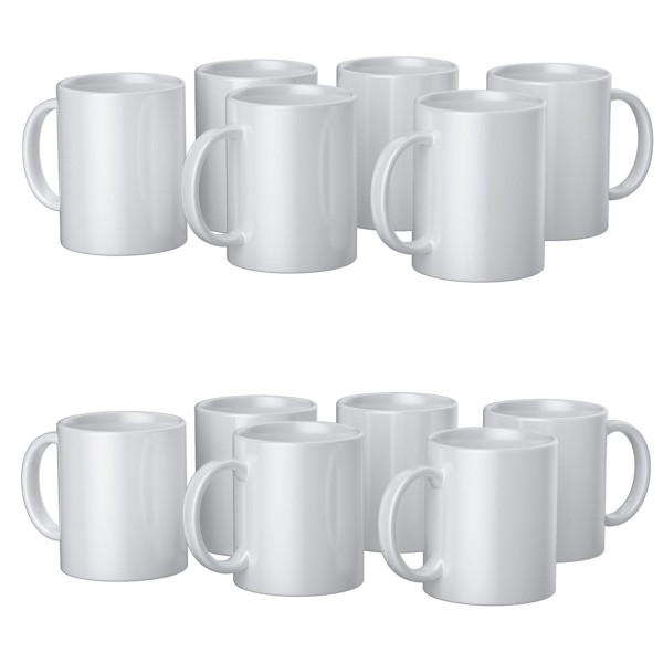 12 mugs céramique Cricut à customiser - Blanc  340 + 425 ml - Photo n°1