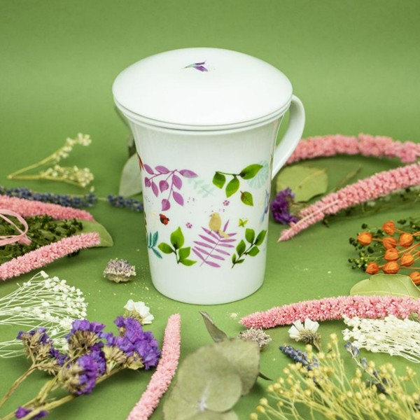 Tisanière fleurie porcelaine 250 ml + Tisane Bonne Etoile - Photo n°2