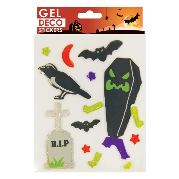 Stickers gel Halloween - Cercueil et tombe - Photo n°1