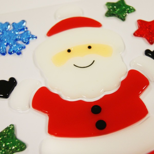 Stickers gel Noël pour fenêtre - Père Noël joyeux - Photo n°2