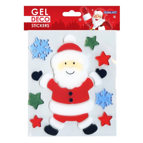 Stickers gel Noël pour fenêtre - Père Noël joyeux - Photo n°1