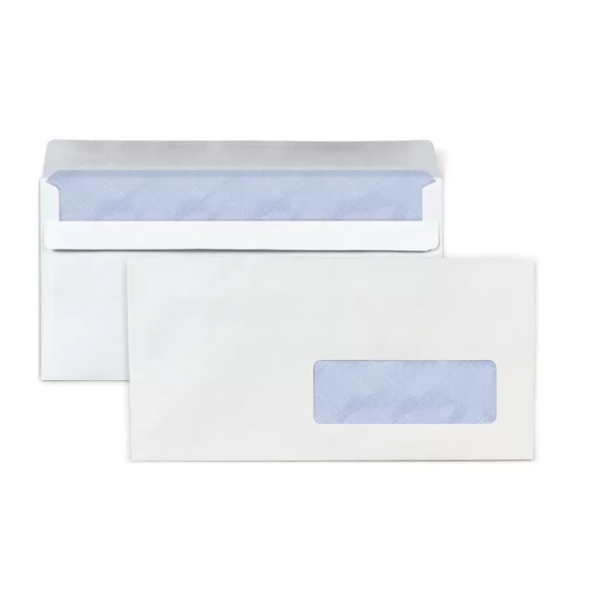 Enveloppe blanche en papier avec fenêtre - 11 x 22 cm - Photo n°1