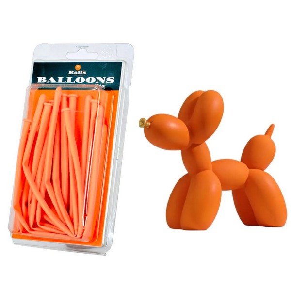 Lot de 10 Ballons de baudruche Orange à modeler, 150 cm, diam 5 cm, fête anniversaire sculpter - Photo n°1
