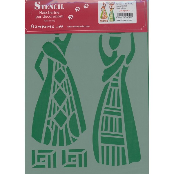 Pochoir souple en Polyester transparent réutilisable Africaines A4 Stamperia KSG198 - Photo n°1