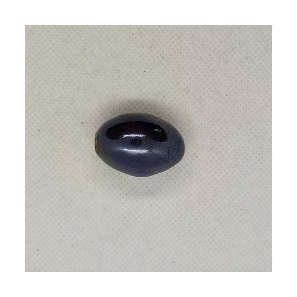 1 Perle en céramique gris / bleu - 20x29mm - Photo n°1