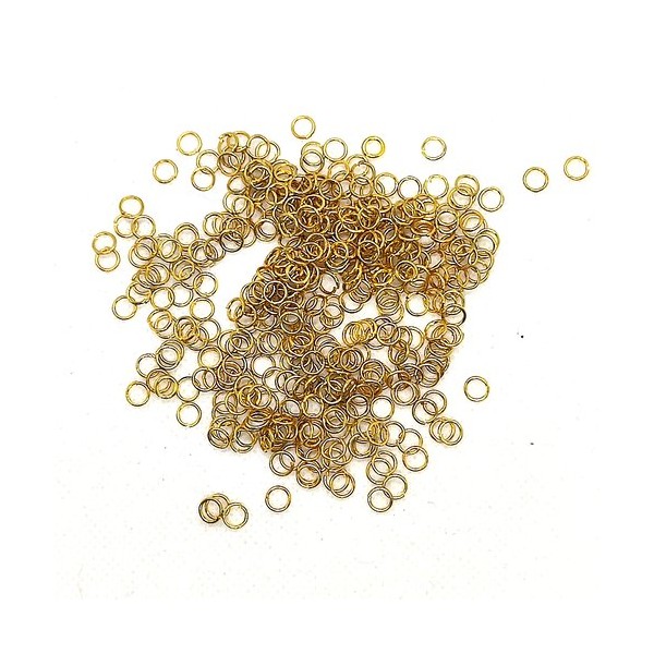 Lot de 400 anneaux de jonctions doré - 5mm - Photo n°1