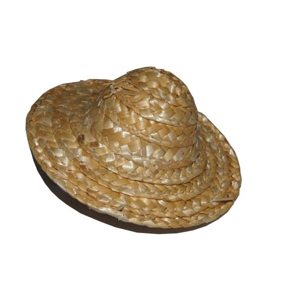 Mini chapeau de paille conique 8cm Lot de 4 - Photo n°1