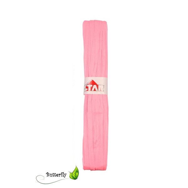 Ruban raffia papier 15 mm de large 50 metres de long rose clair - Photo n°1