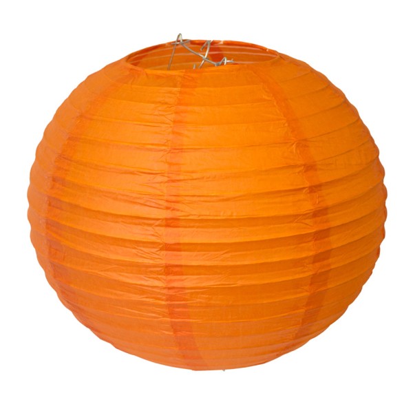 Lampion en papier de soir de 25 cm de diametre  orange - Photo n°1