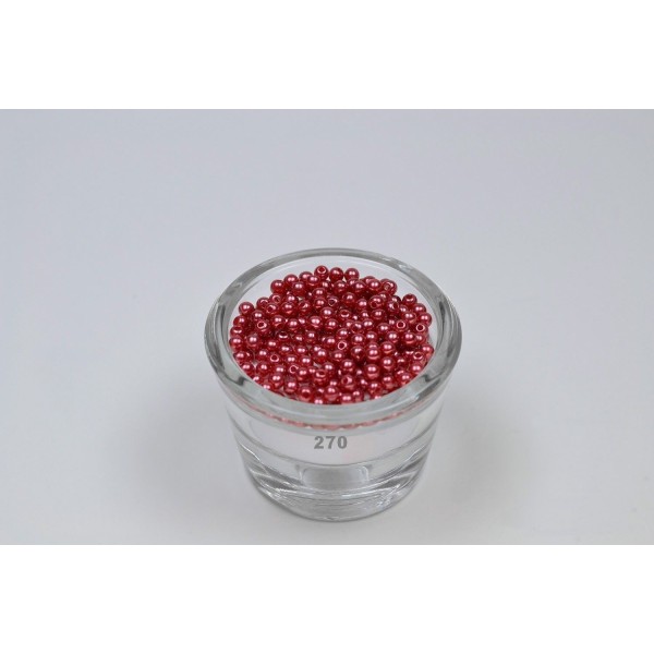 Sachet de 200 petites perles en plastique 4 mm de diametre bordeaux 270 - Photo n°1