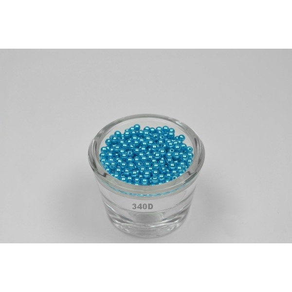 Sachet de 200 petites perles en plastique 4 mm de diametre turquoise fonce 340d - Photo n°1
