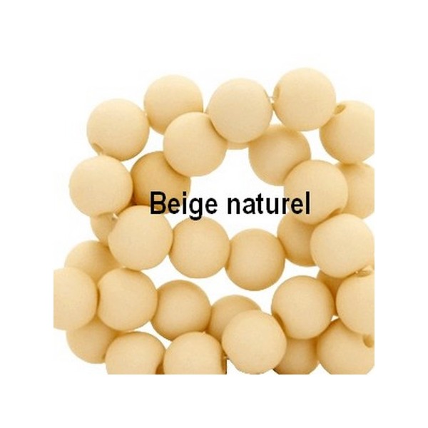 Lot de 500  perles acryliques 4 mm de diametre beige naturel - Photo n°1