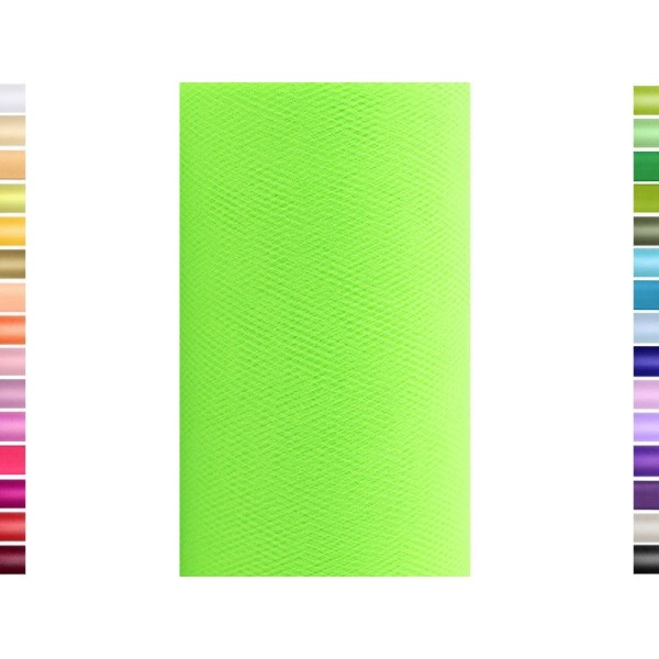 Tulle fin et souple colori vert  de 15 cm de large et 9 m de long vendu en rouleau - Photo n°1